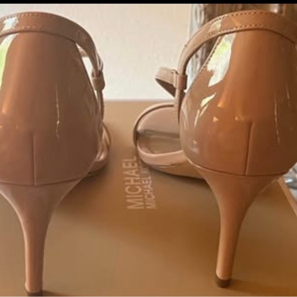 Michael Kors Nude Patent Leather Strappy Heels - Picture 3 of 4